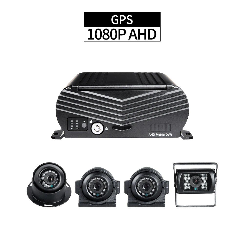 

Bus Mobile DVR Recorder GPS Track,4ch 1080P HDD MDVR with 4pcs AHD 2.0MP Cameras G-sensor for Lorry Semi-Truck Vehicle Security