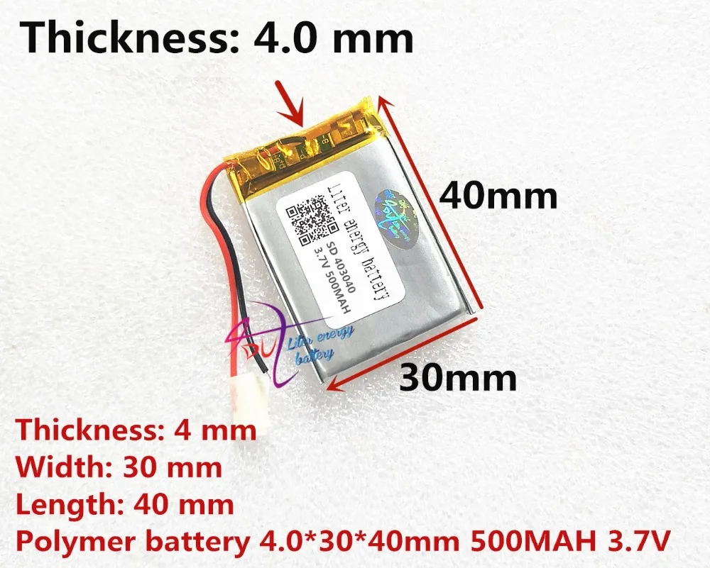 Rise of energy 3.7V lithium battery tachograph shipping 043040 500mAh speakers general rechargeable polymer batteries