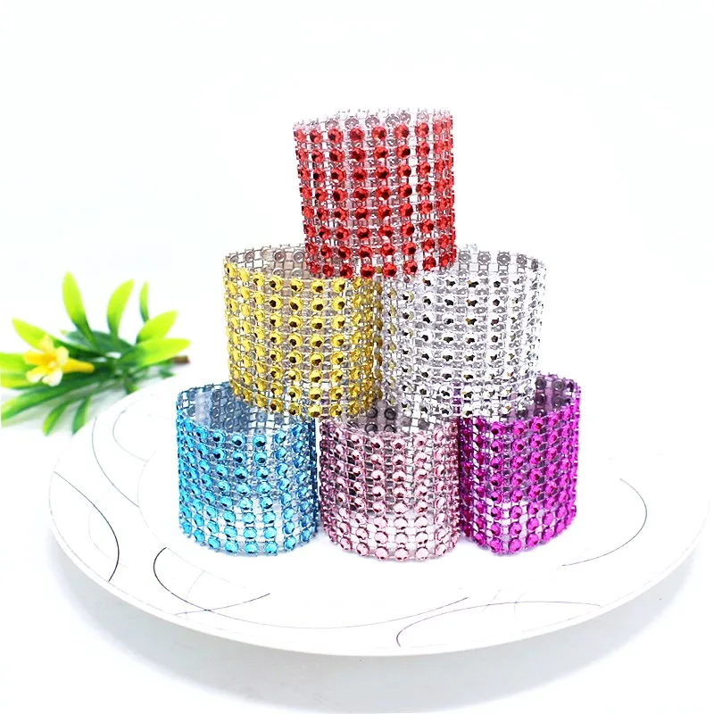 10 Pcs Rhinestone Crafts Napkin Holder Handmade Ring Napkins Supplies Wrap Napkins Wedding Event Party Decor Napkin Ring Decor