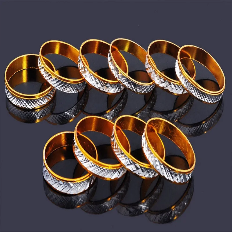 100Pcs Mix Lot Fashion Golden Silver Color Punk Rings For Men Women Rings Jewelry Wholesale Send Randomly