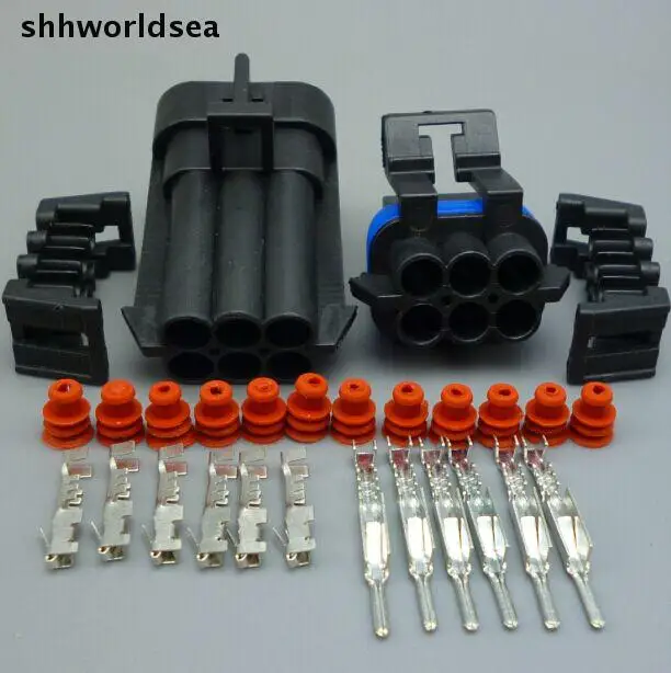 

Shhworldsea 12052848 12124107 150 Female Male 6 Pin car Waterproof Automotive Connector Auto electrical plug