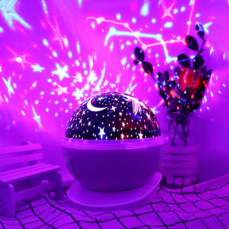 Rotating Night Light Projector Lamp Starry Sky Star Unicorn Children Kids Baby Sleep Romantic Led Projection Lamp USB/AA Battery