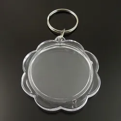 8pc Clear Transparent Round Water Wave Shape Key Chain Latest Design Key Ring Gift Best Selling Key Holder Inner Size 44mm 35666