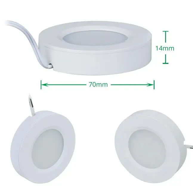 LED cabinet light 3W 12VDC LED puck light white shell silver shell round LED LED Home Kitchen light