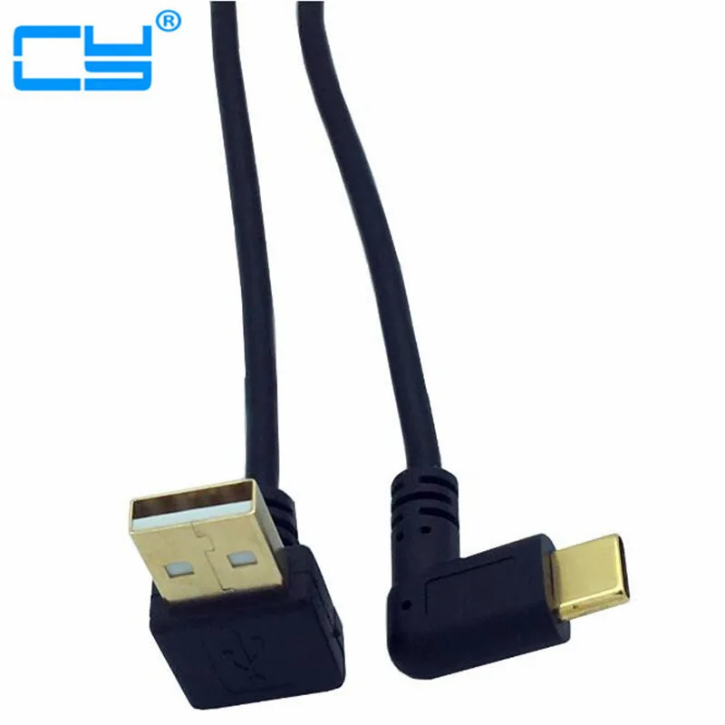 موصل USB بزاوية 2.0 (من النوع A) ، ذكر إلى USB3.1 (من النوع C) ، ذكر ، الزاوية اليمنى واليسرى ، مزامنة بيانات USB وشحن