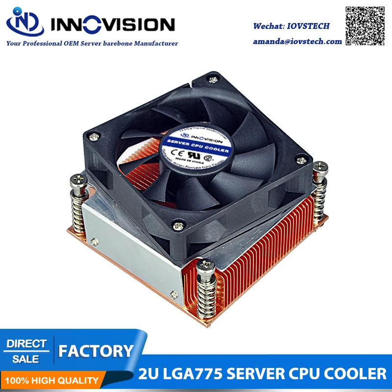 Lga775 pure copper 2u server cpu radiator industrial computer chassis cooler industrial copper heat sink for Xeon 3000 series