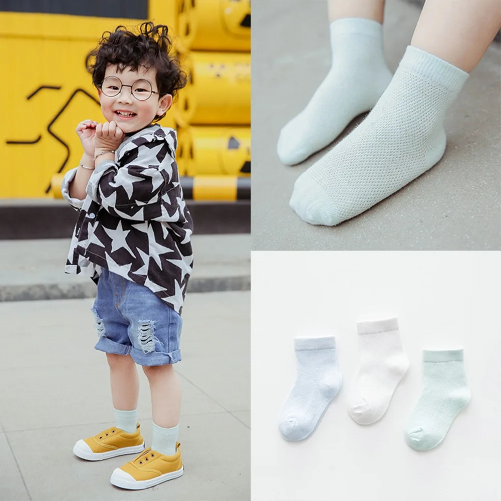 3 Pairs/lot Mesh Children Socks Cotton Kids Unisex Boy Girl Baby Socks 0-10Year Summer Breathable SK162