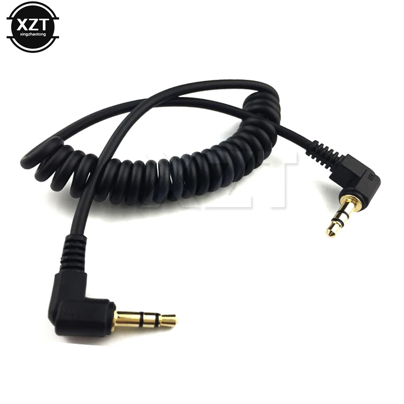 1pc 3.5mm Double bend 90 degree Aux Speaker Audio Wire Male Audio Line Spring Audio Cable Stereo for Mp3 Mobile Phone for Car