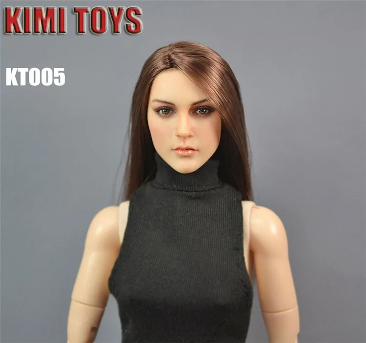 Custom 1/6 Scale Blond Hair Female Head Sculpt KT004 KT005 Model Fit 12