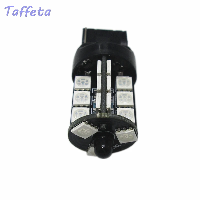 2PCS 12V T20 7440 27SMD 5050 Multi-Color RGB LED Replacement Turn Signal Light + Remote Control
