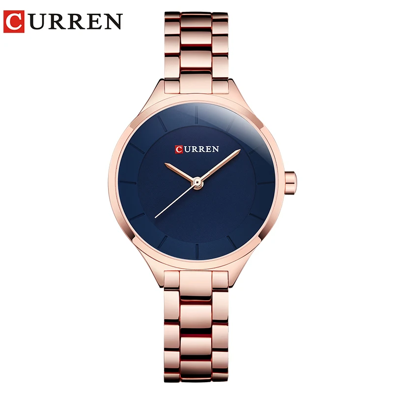 Relojes CURREN de marca superior a la moda para mujer, reloj de pulsera de cuarzo con banda de acero inoxidable para mujer, reloj de regalo para mujer, reloj femenino