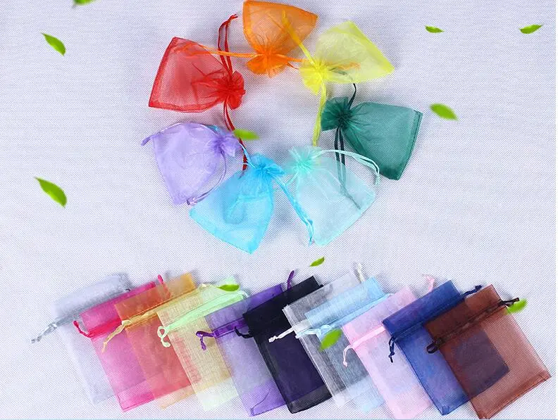 10pcs 15x20 20x30 25x35 30x40cm Organza Bag Jewelry Packaging Bags Wedding Party Display Drawable Christmas Gift bags & Pouches