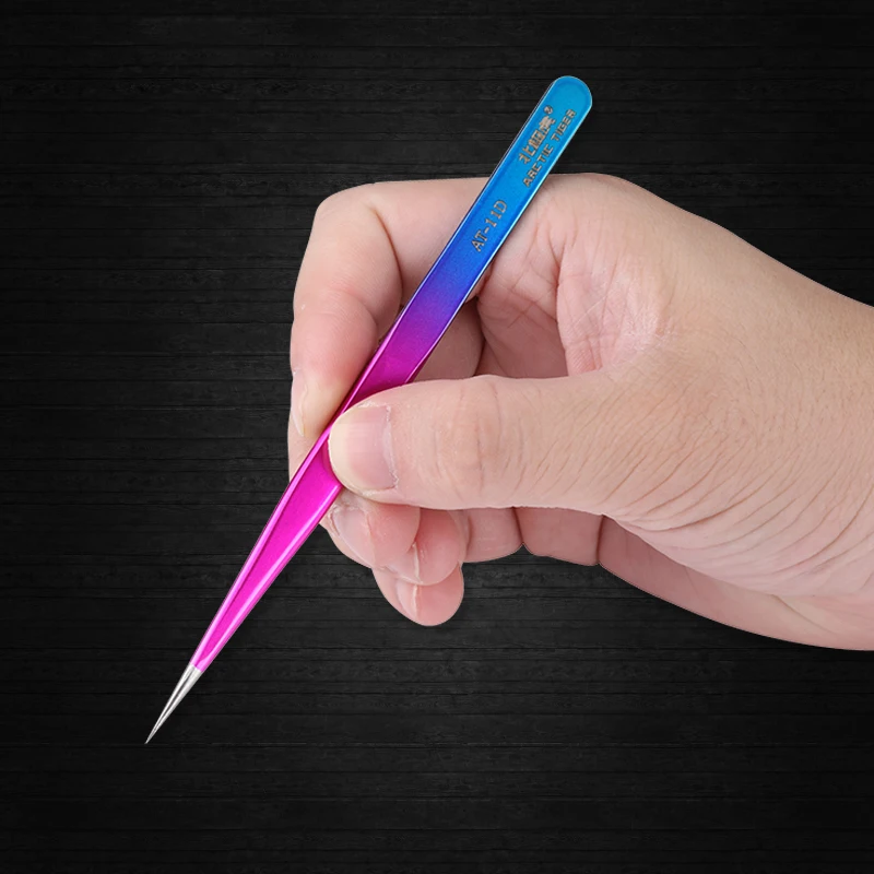 Electronics Tweezers Curved Straight Tip Precision Stainless Steel Forceps Mobile Phone Repair Hand Tools