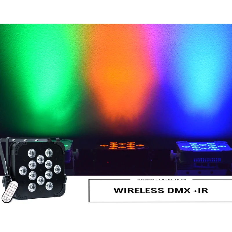 pacote de estoque hex 12x18w 6in1 rgbaw mais uv sem fio led par luz wifi led par projetor para evento 01