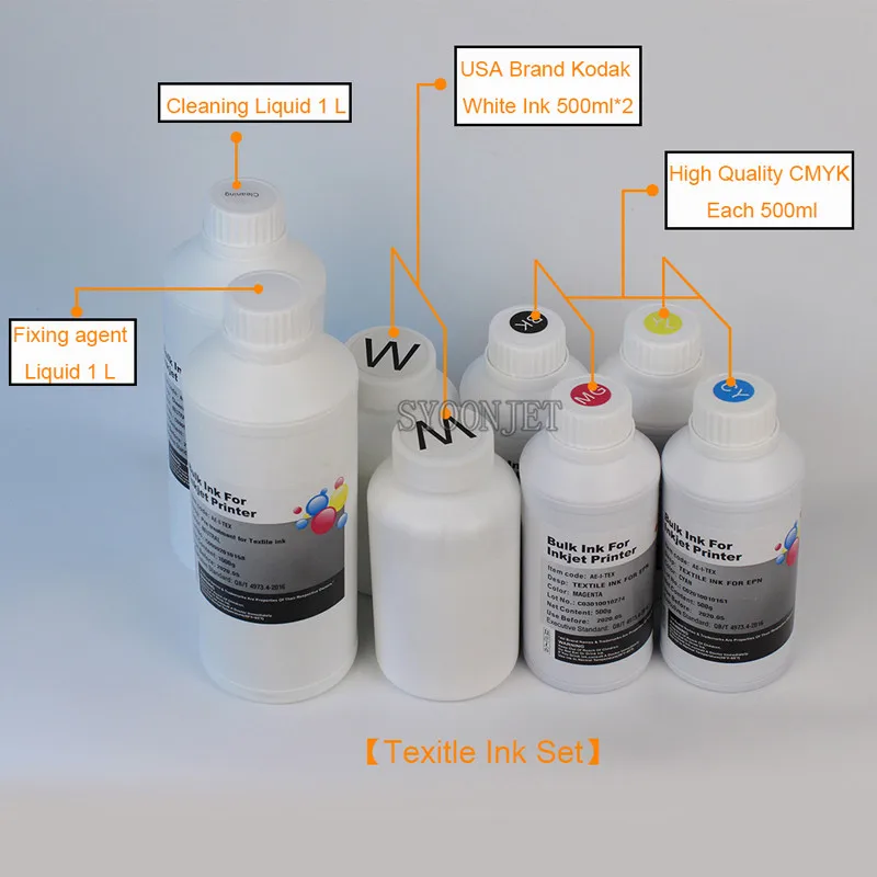 Dtg Textile Ink set For Epson L1800 R1900 R2000 R3000 4800 4880 Digital Ink For DTG Printer Pigment-based Textile Ink For Epson