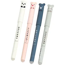 2Pcs Cute Pig Panda Gel Pen Magic Erasable Pen 0.35mm Blue Black Ink Rods Caneta Office Signature School Stationery Writing Tool