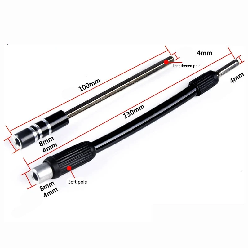 

4mm Hex Drive Drill Bit Universal Extension Rod Hard/Flex Bendable Extended Extension Magnetic Shaft Screwdriver Bit Holder