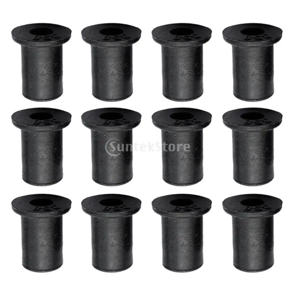 12Pcs M4 Metric Rubber Well Nuts Blind Fastener Threaded Brass Insert Kayak Canoe Dinghy Fishing Boat Accessories