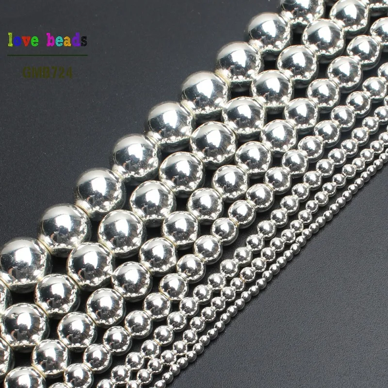 Natural Silver Plated Hematite Beads for DIY Jewelry