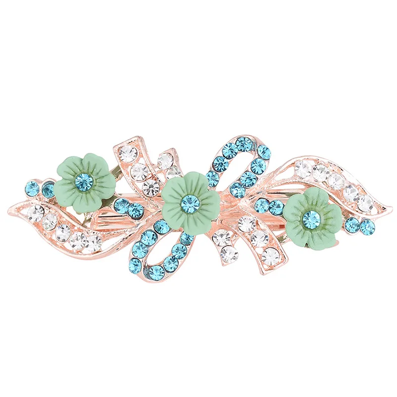 EASYA Hot New Colorful Enamel Crystal Flower Hair Clips Hair Accessories Jewelry For Women Girls Best Hairpins Gift For Friends