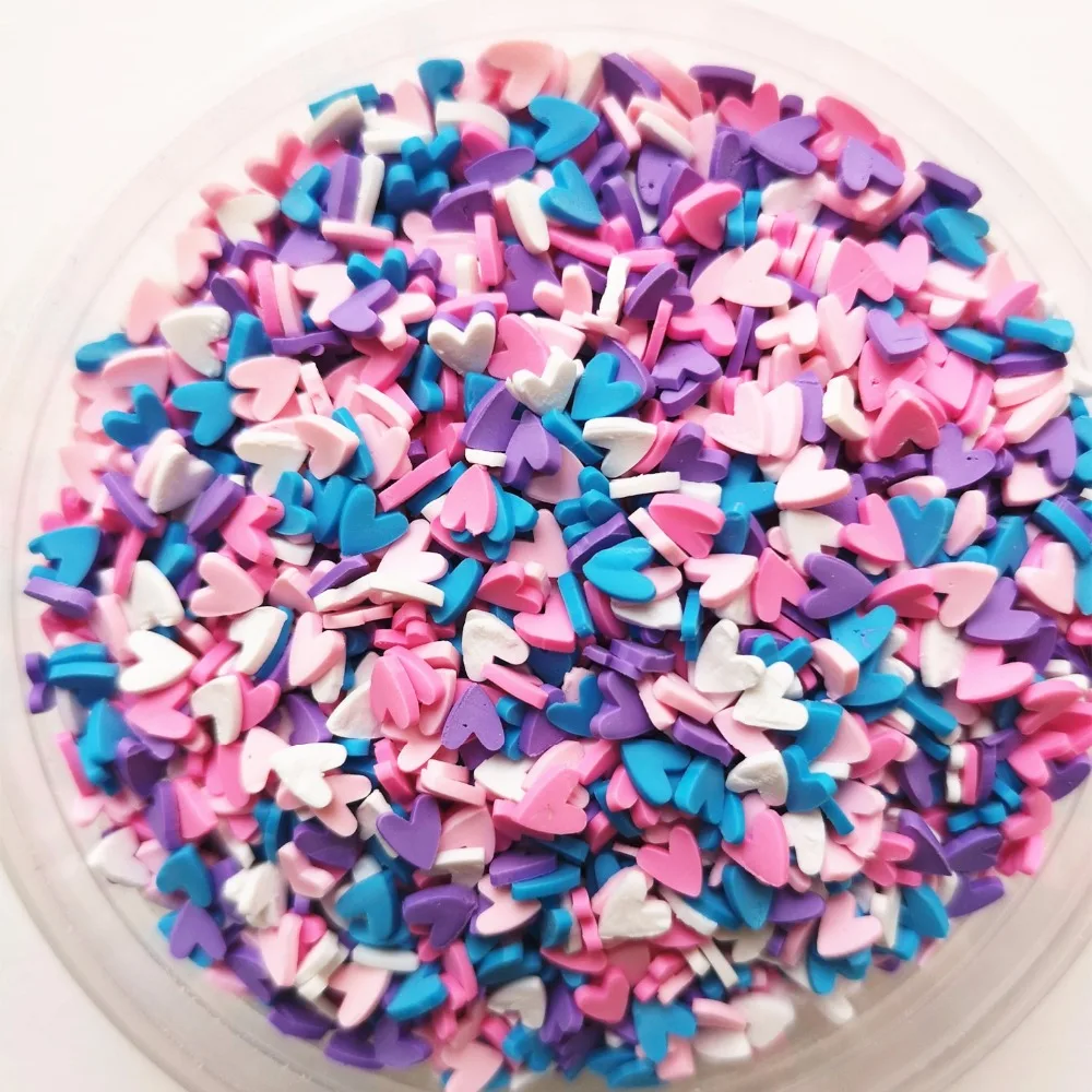 Felico100g/bag Polymer Clay Slime Fake Sprinkles Filler DIY Supplies Candy Cake Dessert Mud Decoration Toys Accessories