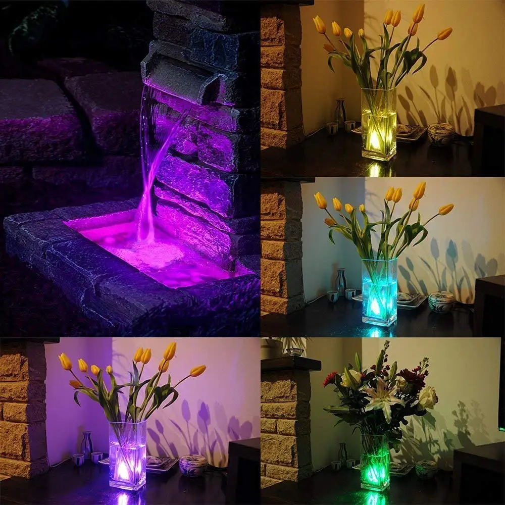 1pc twist RGB led sinking light Submersible floralytes Remote Control waterproof candle Night lights wedding Xmas party Lamps