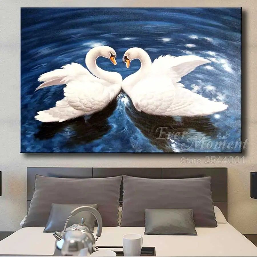 Swan Lover Wedding Gift Mosaic wall picture diamond painting full diamond embroidery cross stitch square diamond ASF627