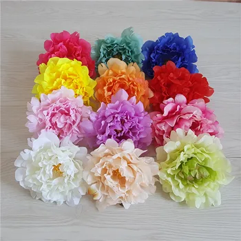인공 실크 모란 꽃 머리, DIY 웨딩 벽 아치 배경 파티 장식 용품, 홈 장식, 12 가지 색상, 2 개