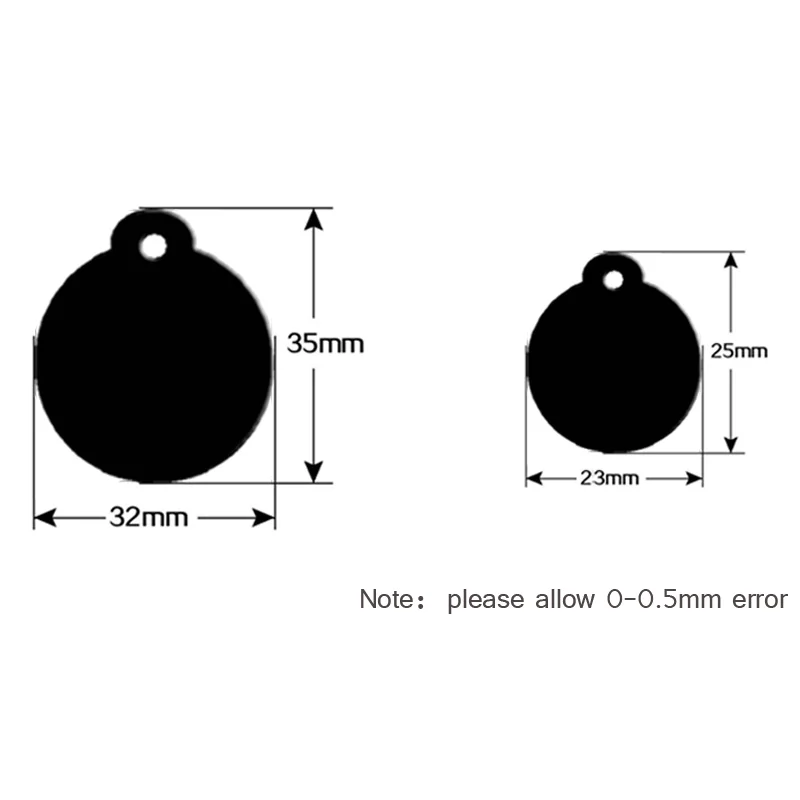 20Pcs Customized Pet ID Tag Engraved Dog Cat Name Phone Number Address Tag Charm Dog Identification Round Personalized Cat