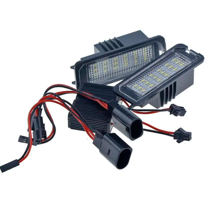 Plaque d'immatriculation LED sans erreur 2x18smd, lampes V ~ W Golf MK4 MK5 MK6 Passat Po.lo CC Eos sciroccoc