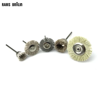 Mini brosse montée en Nylon abrasifs fil brosse de polissage sculpture sur bois rainure tête de meulage 5 pièces