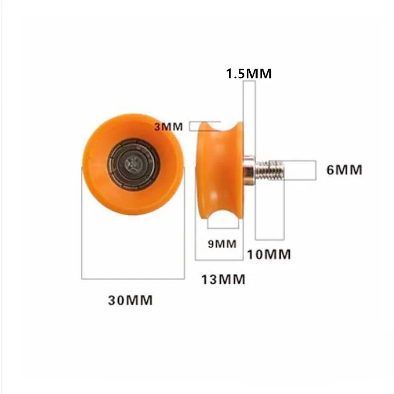 Шкив SWMAKER M6 * 30*13 мм с U-образным резьбовым соединением, шкив, винт для выдвижного ящика, шкив, колесо, хорошее качество, оранжевый