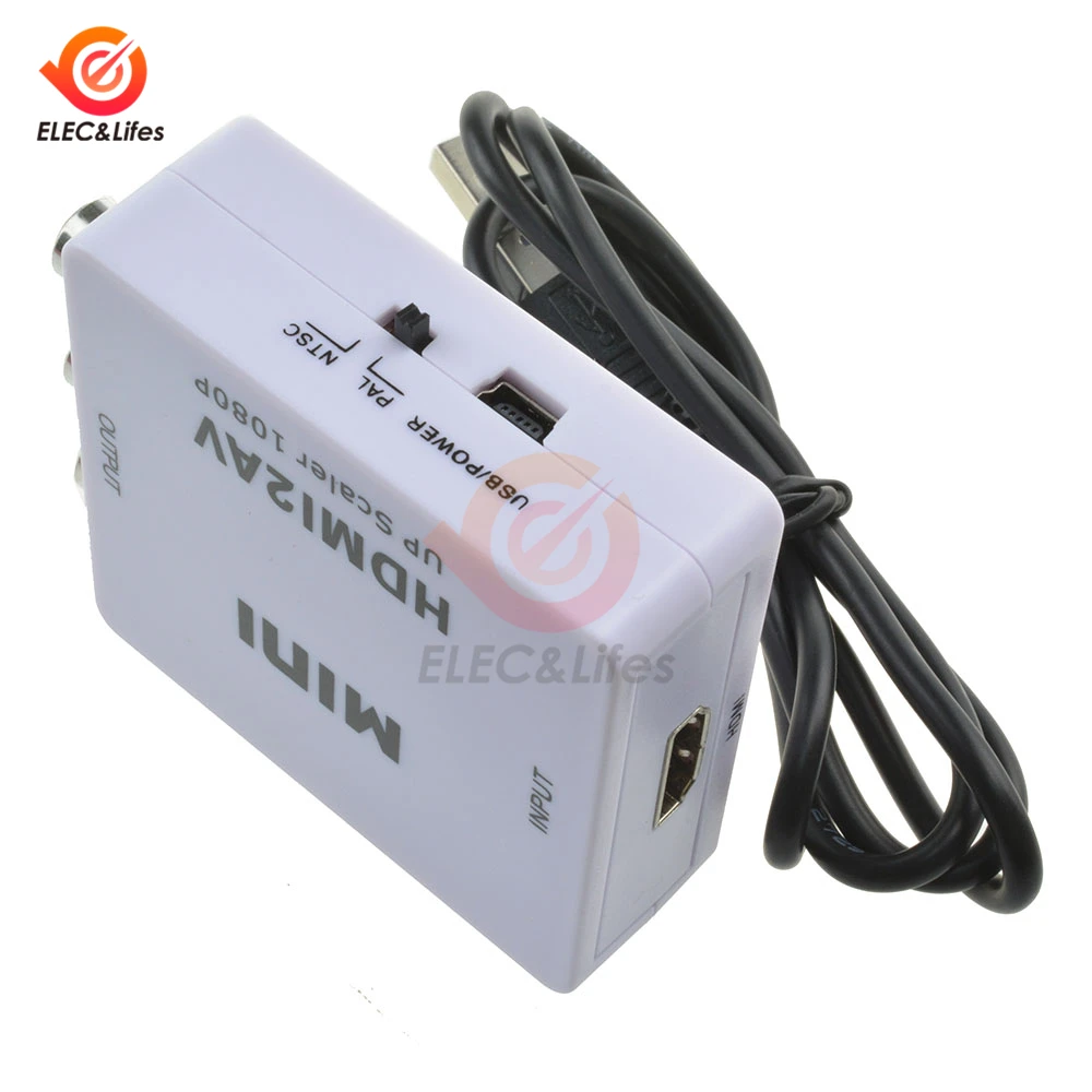 جهاز كمبيوتر محمول صغير 0.5 متر HDMI إلى RCA AV محول HDMI إلى AV محول لأجهزة أندرويد TV صندوق ذكي Chromecast لأجهزة 480P NTSC/PAL HDMI2AV