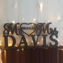 Customized Wedding Table Logo and Name, decorated with the Logo of Mr. and Mrs.