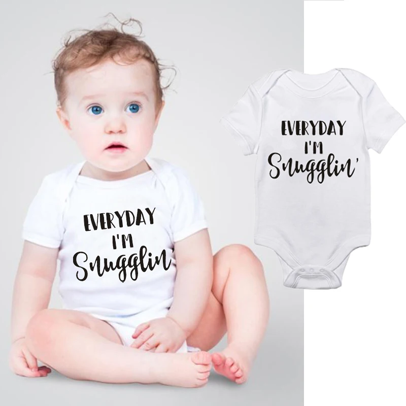 

Newborn Baby Boy Clothes Short Sleeve White Letters Printed Summer Cotton Romper Baby Toddler Baby Clothes Outfit 0-18M