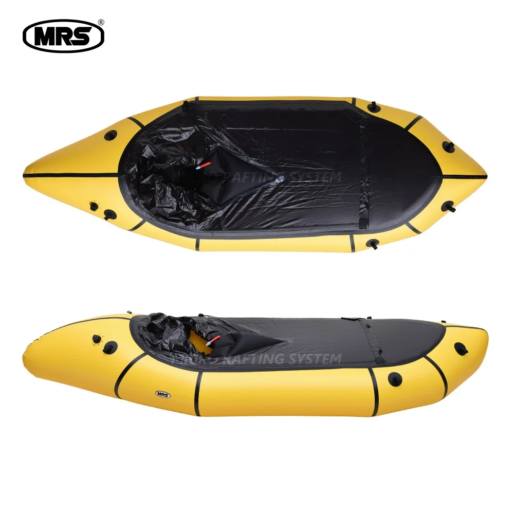 [MRS][Microraft ] yellow inflatable fishing packraft Kayak boat ultra-light with spraydeck