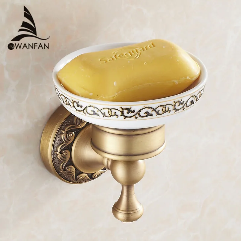 Soap Dishes Fashion Antique Retro Wall Mounted Brass Soap Basket Bronze Finish Soap Dish Soap Holder Bathroom Accessories 3705F