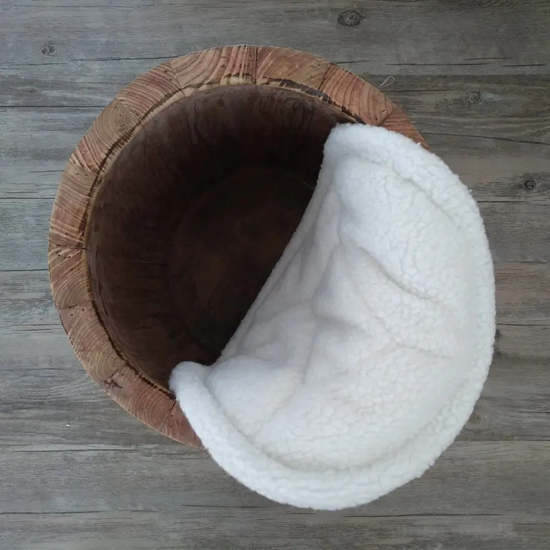 

2025Baby Basket cushion blanket photography props,white coral fleece folding basket filler for newborn photo props