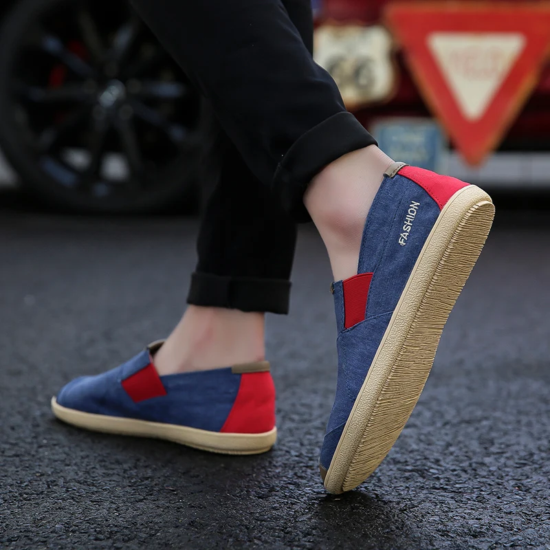 PUPUDA Canvas Shoes Summer Men Casual Shoes Breathable Espadrilles Men Loafers New Slip On Driving Shoes For Men Sneakers Male