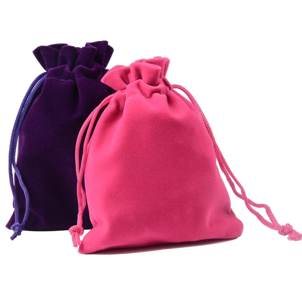 25pcs/Lot 7x9cm Jewelry Packing Velvet Bags Gift Display Packing Storage Wedding Candy  Drawstring Pouches Wholesales