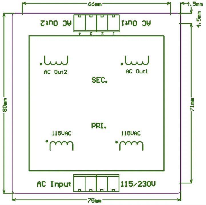 TALEMA Square Welded Seal Ring Transformer 15VA / 25VA Special Fixed Base / Circuit Board / PCB