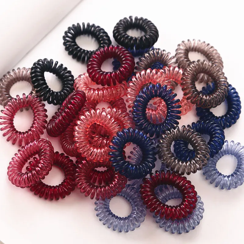 10 pz/lotto 3cm piccole corde per capelli ragazze colore trasparente fasce per capelli elastici Kid coda di cavallo titolare Tie Gum accessori per capelli