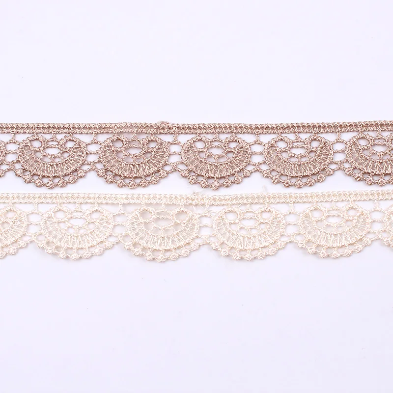 3 Yards Beige Marrone per Facoltativo Solubile In Acqua Nastro di Pizzo 25mm Lace Trim Abbigliamento Accessori Cucito Handmade Taglio