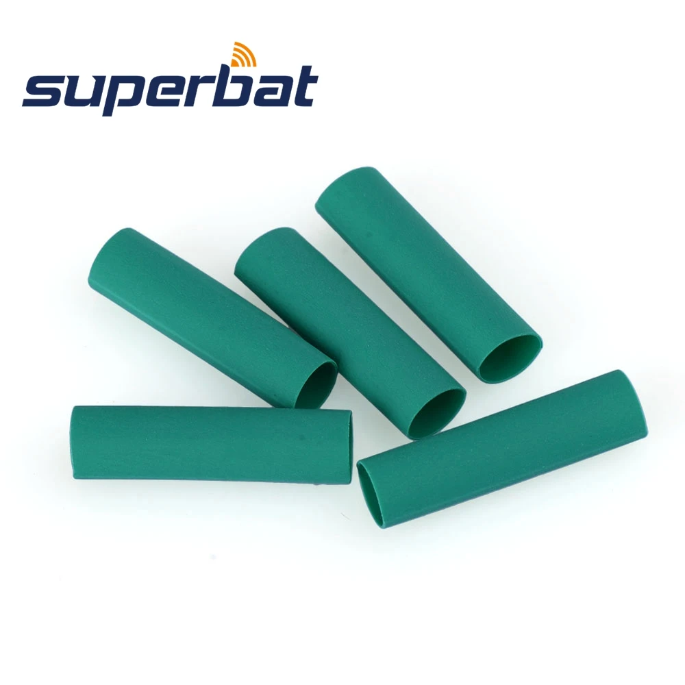 Superbat 100pcs Wire Wrap Sleeve 3.5mm Dia 18mm Long Heat Shrink Tubing Green