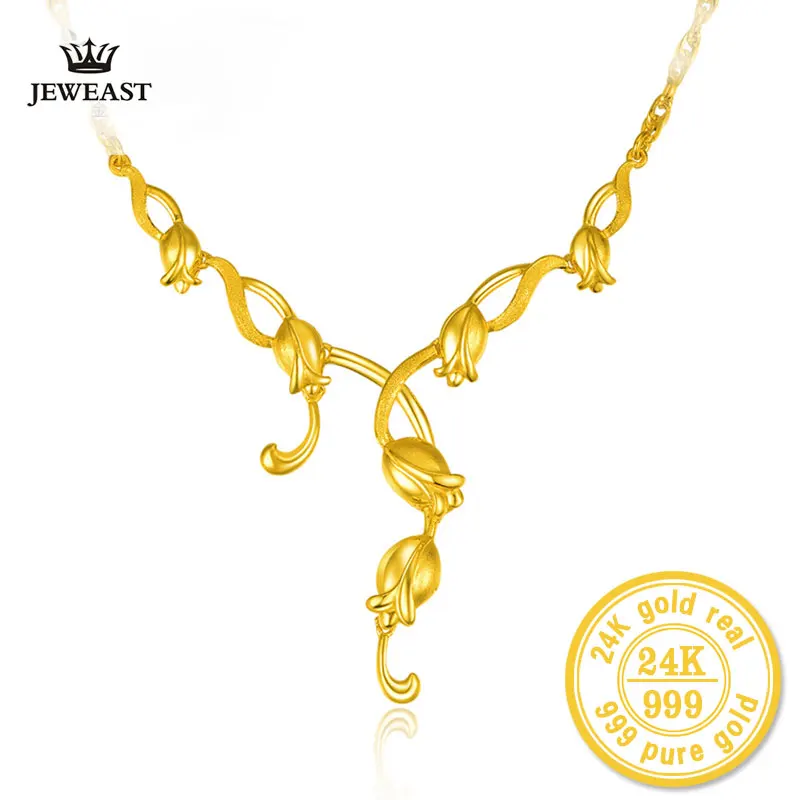 

XXX 24k Pure Gold Necklaces Flowers Sets of Chains Elegant and Beautiful Graceful and Technology Skills Hot Selling999Solid Gold