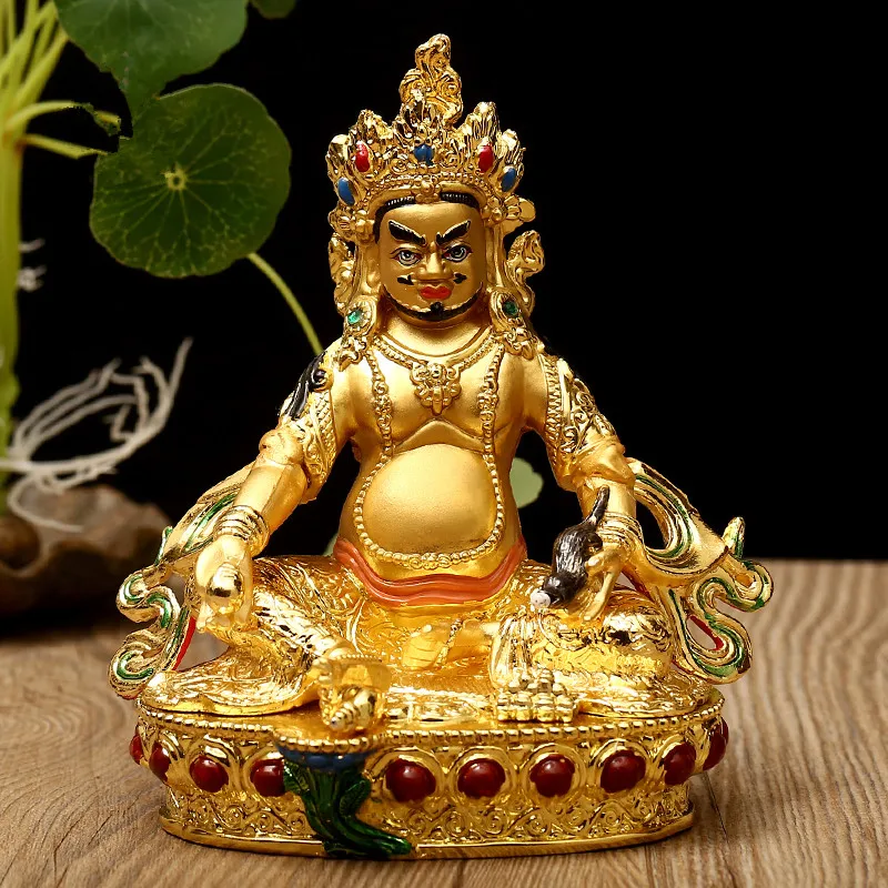 Tranic Buddhist Suppliers,Bodhisattva Home Decorations,Gilding Colored Yellow Tsanbala Buddha Statue