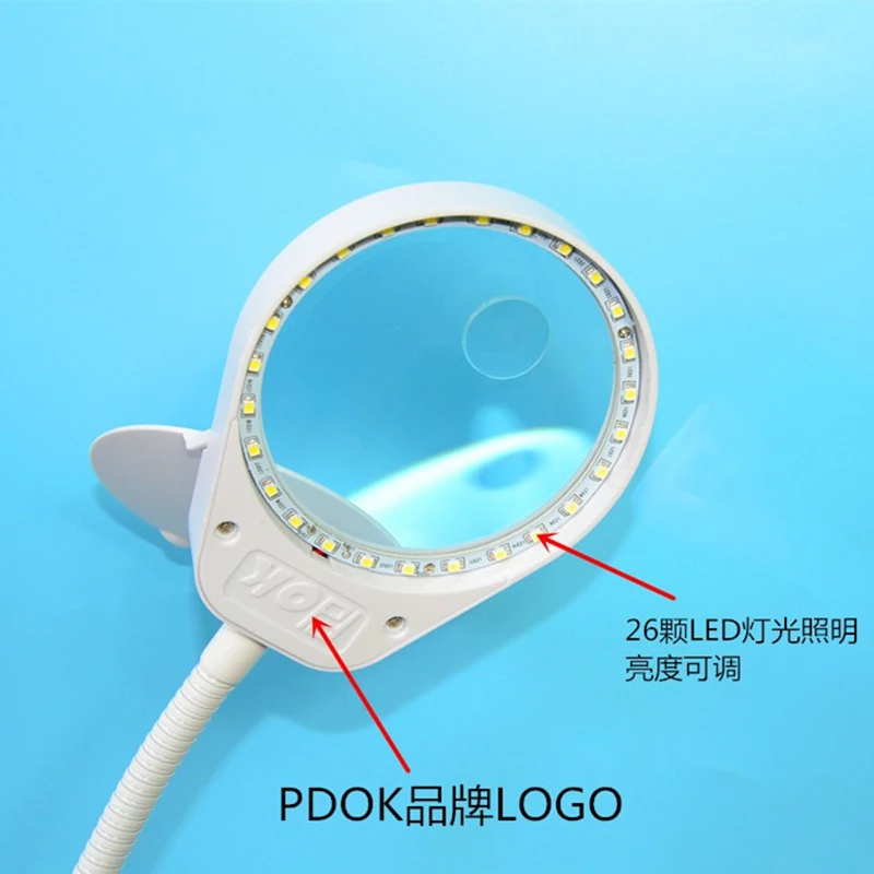 Learning to read Maintenance Clip Magnifier 10 times with LED light PD-5S Double Lens Electronic Maintenance Magnifier 3X
