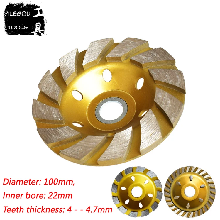 Diamond Grinding Wheel 100mm Grinding Disc 100mm Diamond Abrasive Disc Use For Polishing Concrete or Stone. Inner Bore 22mm.