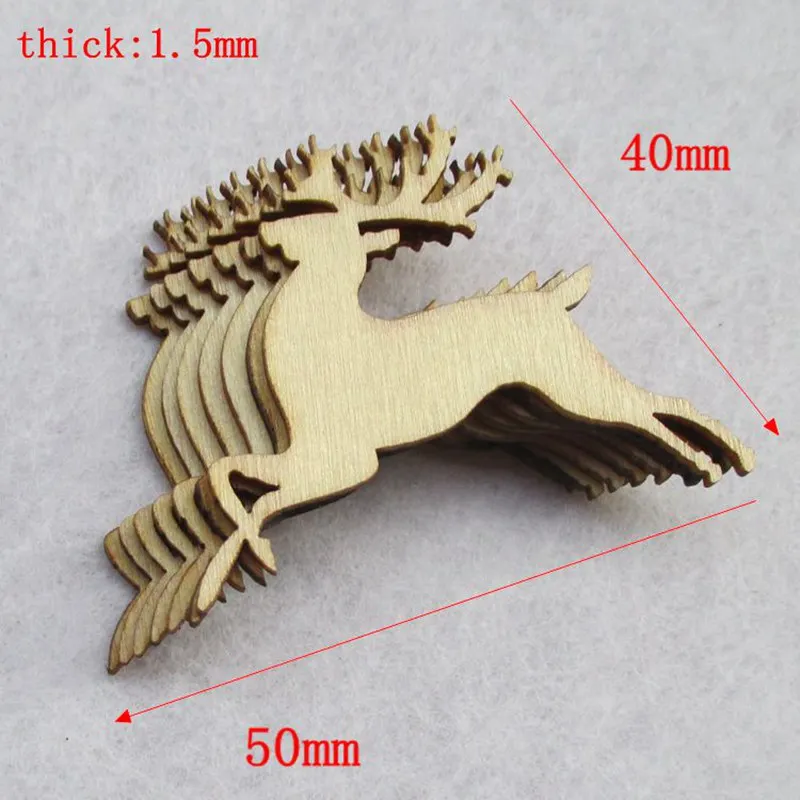 Brand New little deer Die Cutting Plywood Template DIY Wood Crafts Accessories 49*42mm 60pcs/bag A139