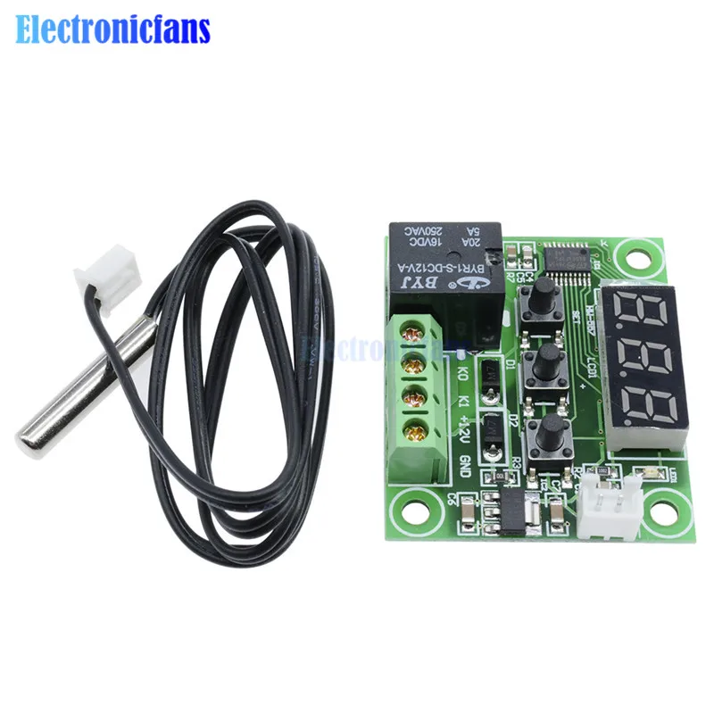 W1209 Digital LED DC 12V Heat Cool Temp Thermostat Temperature Control Switch Module On/Off Controller Board + NTC Sensor